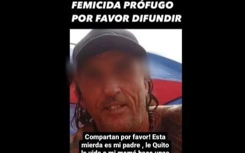 "Este hijo de yuta es mi viejo, mató a mi mamá", publicó el hijo del presunto femicida