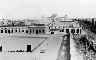 Panorama de parte de la ciudad de La Plata desde el norte, a 32 meses de su fundación