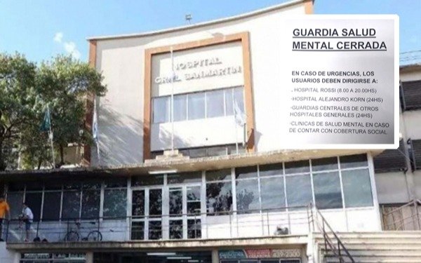 Reclamo por cierre de la guardia de salud mental del hospital San Martín