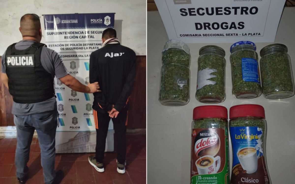 Como al orégano: joven guardó marihuana en frascos para vender en Tolosa