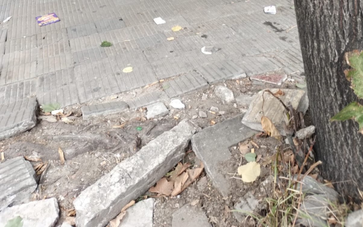 Reclamo por otra vereda destrozada en el centro de La Plata