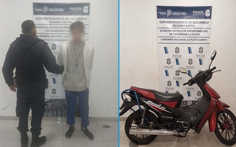 Un joven con pedido de captura cayó en La Plata tras el robo de una moto
