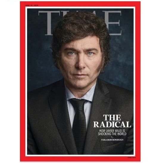 Javier Milei, en la tapa de la revista Time: "El radical"