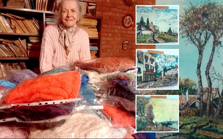 La subasta de La Plata Solidaria: cuadros de la abuela tejedora de Tolosa