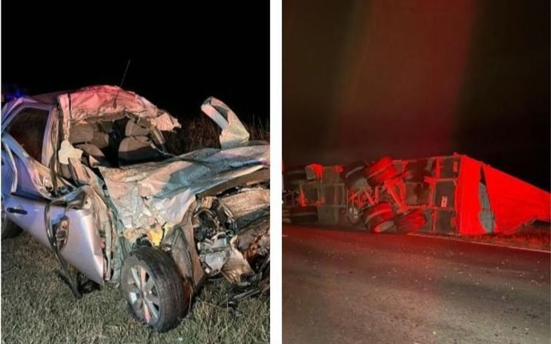 EN FOTOS.- Así quedó el auto de Achetoni tras el choque mortal contra el acoplado de un camión