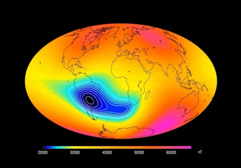 El campo geomagnético y una extraña anomalía: cómo afectaría a las comunicaciones y satélites