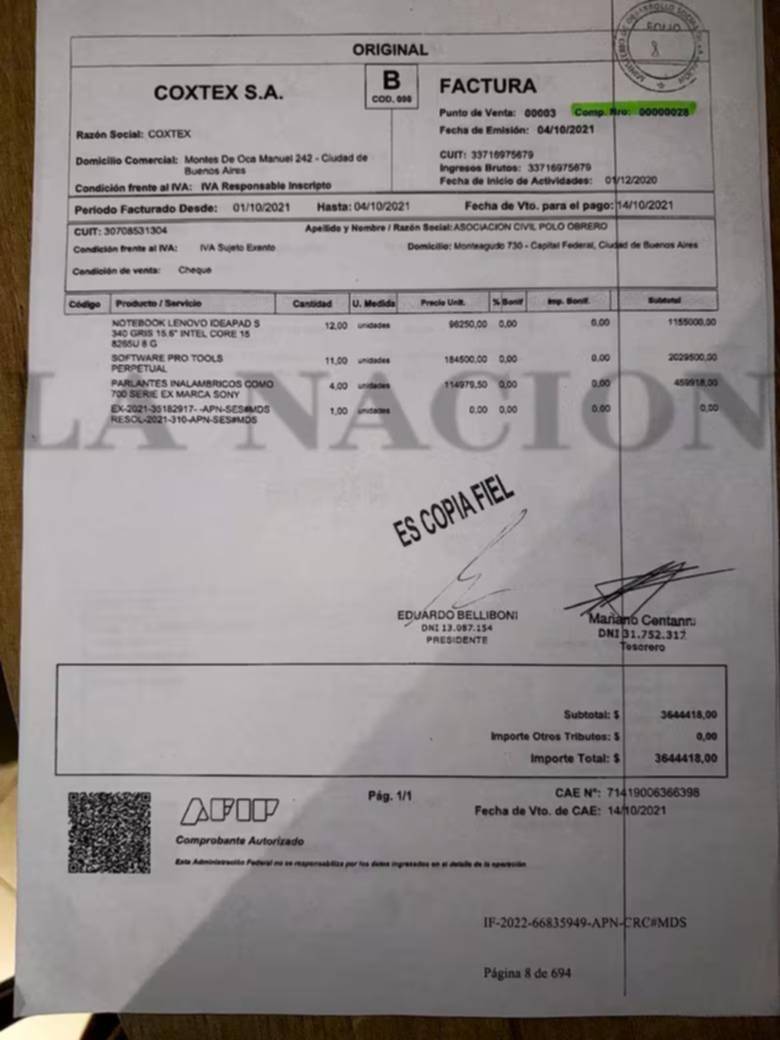 Detectan facturas truchas y complicarían a Belliboni