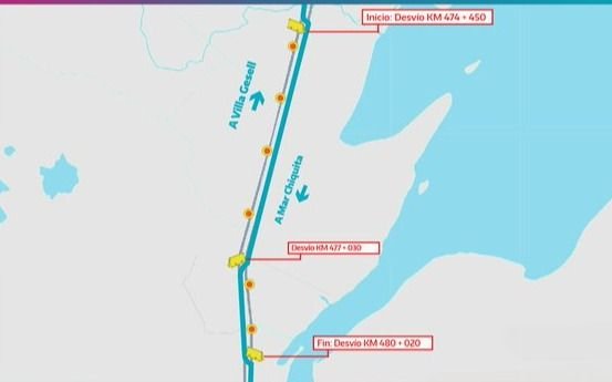 Con cortes y desvíos, avanza la obra para convertir la Ruta 11 en autovía