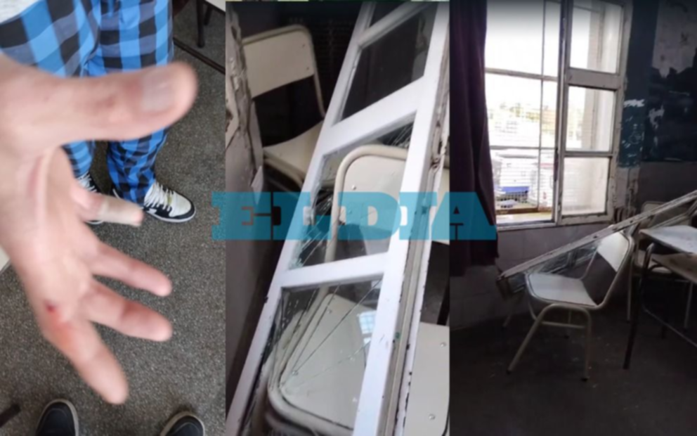 Milagro en una escuela de La Plata: cayó una ventana sobre la cabeza de una auxiliar y casi la mata