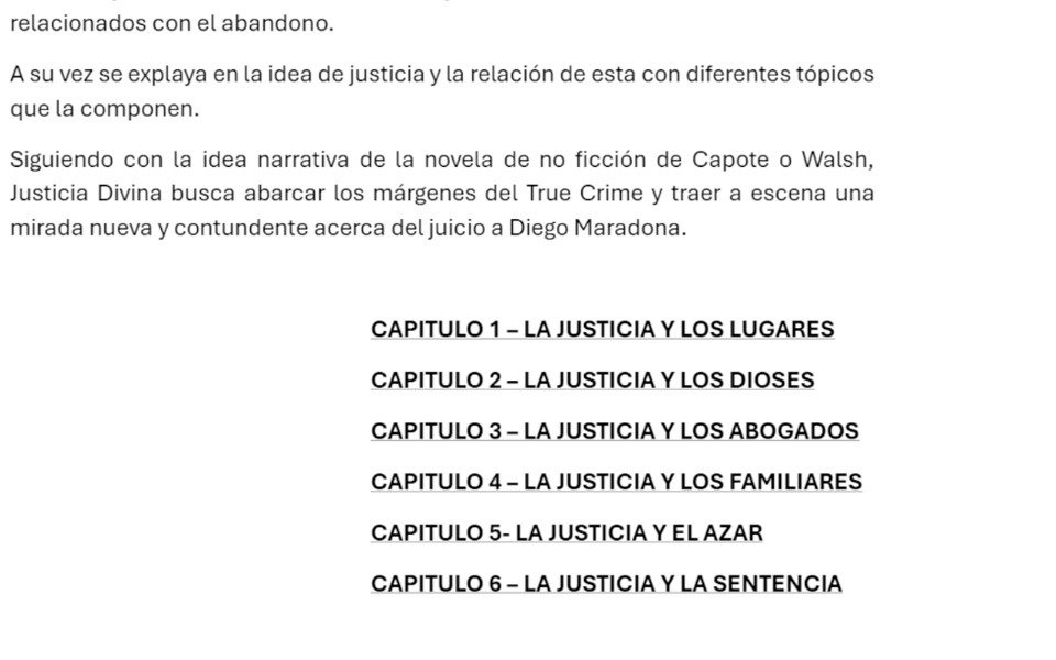 Se conoció el guión de los capítulos del documental sobre el juicio por la muerte de Maradona