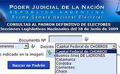 Hackearon la página de la 
Justicia Nacional Electoral