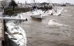 En Punta del Este, un fuerte temporal causa estragos