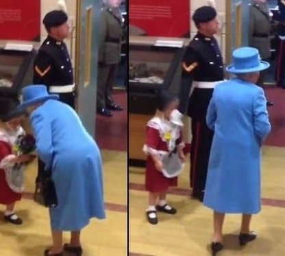 Hizo reverencia, saludó a la reina Isabel y terminó recibiendo un cachetazo de un soldado