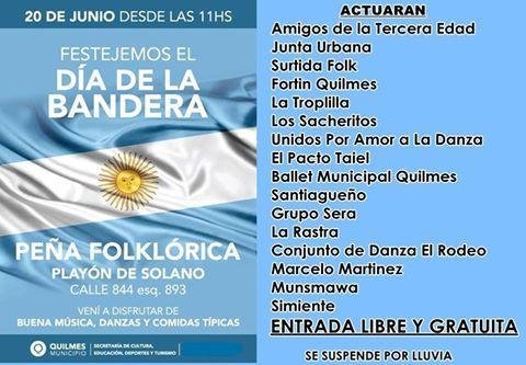 Peña folklórica por el Día de la Bandera