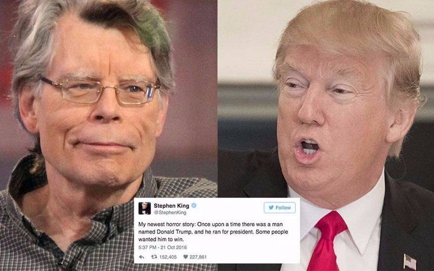 Terror en las redes sociales: Trump bloqueó a Stephen King en Twitter