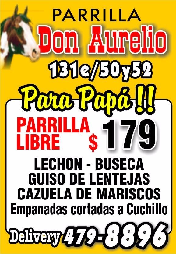 En este Día del Padre elegí Parrilla Don Aurelio