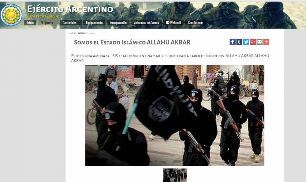 Hackearon página web del Ejército Argentino