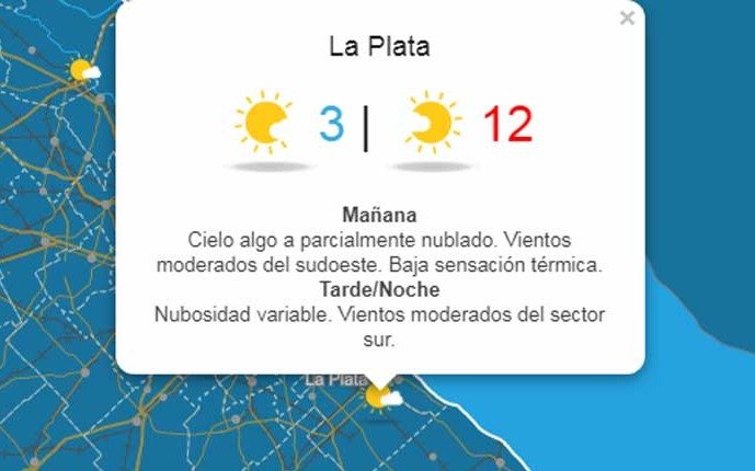 Con el invierno "golpeando la puerta", se espera  cielo nublado y una máxima de apenas 12 grados