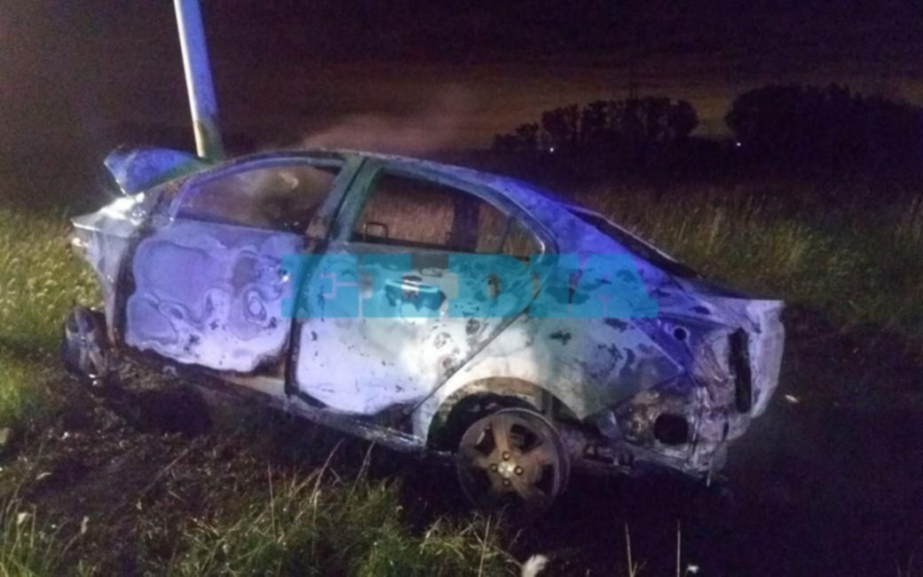 Grave accidente en la Región: despiste, choque e incendio