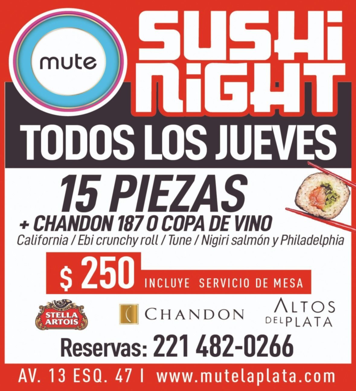  Sushi Night todos los jueves en Mute