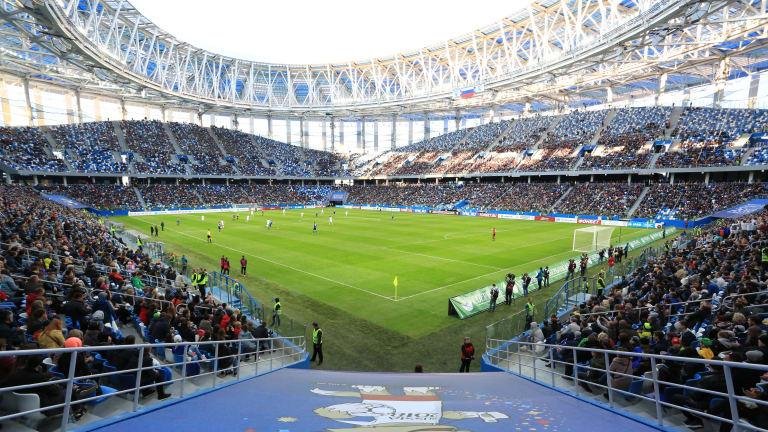 Nizhni Nóvgorod, el estadio emplazado en la confluencia de los ríos Volga y Oka