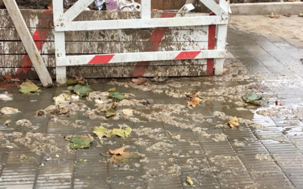Aguas servidas inundan la vereda de 13 entre 43 y 44