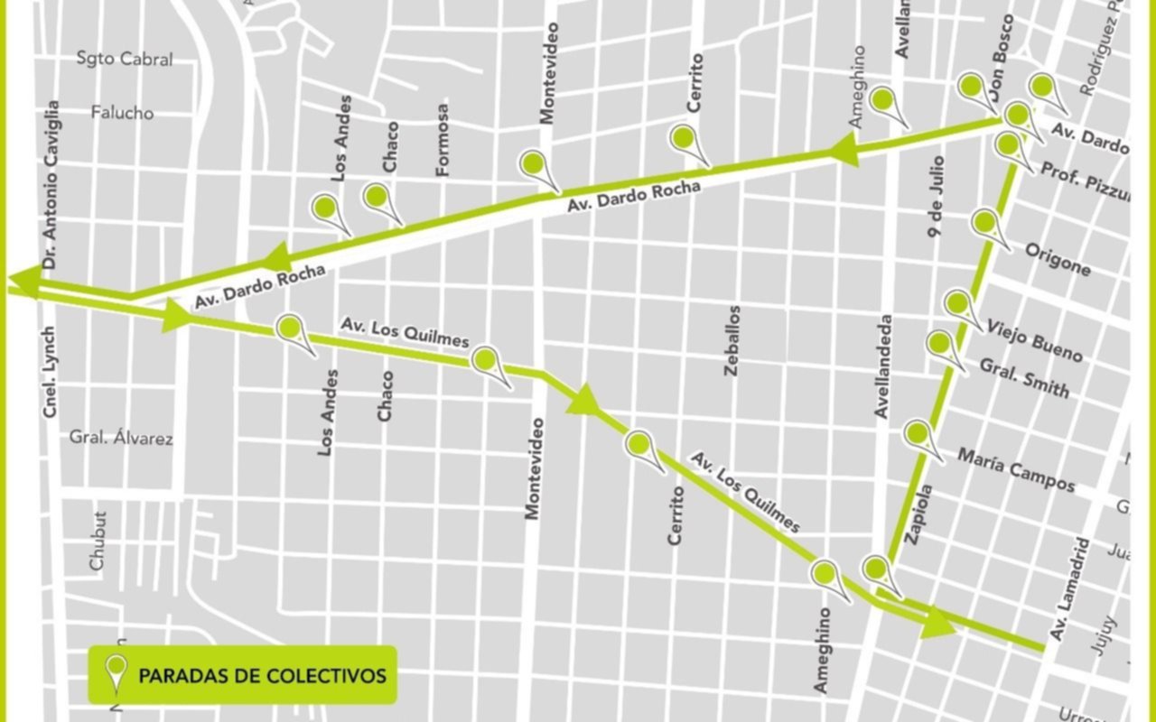 Desvío de tránsito y nuevas paradas temporarias de colectivos