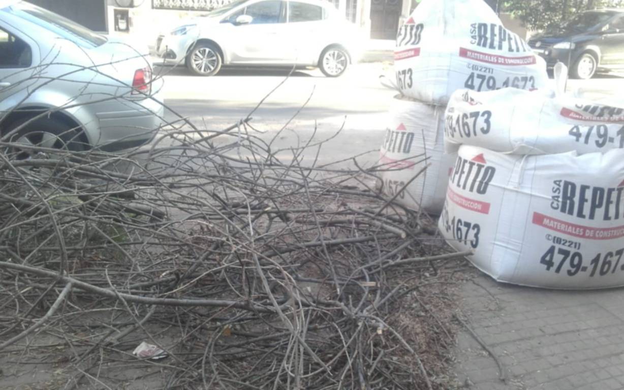 Indignación por falta de recolección de restos de poda