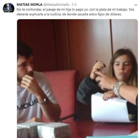 Morla publicó una foto de Dalma con fajos de dólares y se pudrió todo