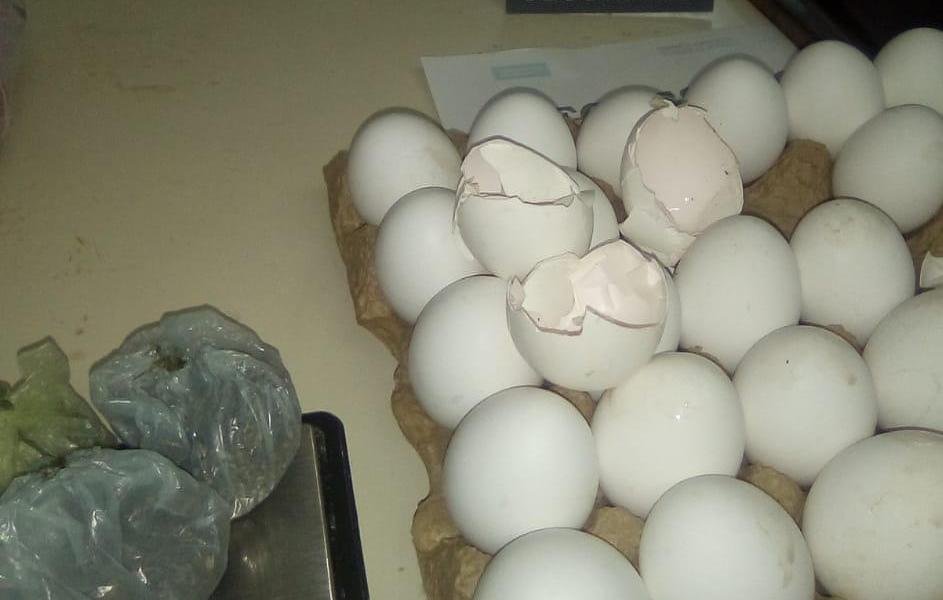 Detectan marihuana escondida en huevos en la cárcel de Romero