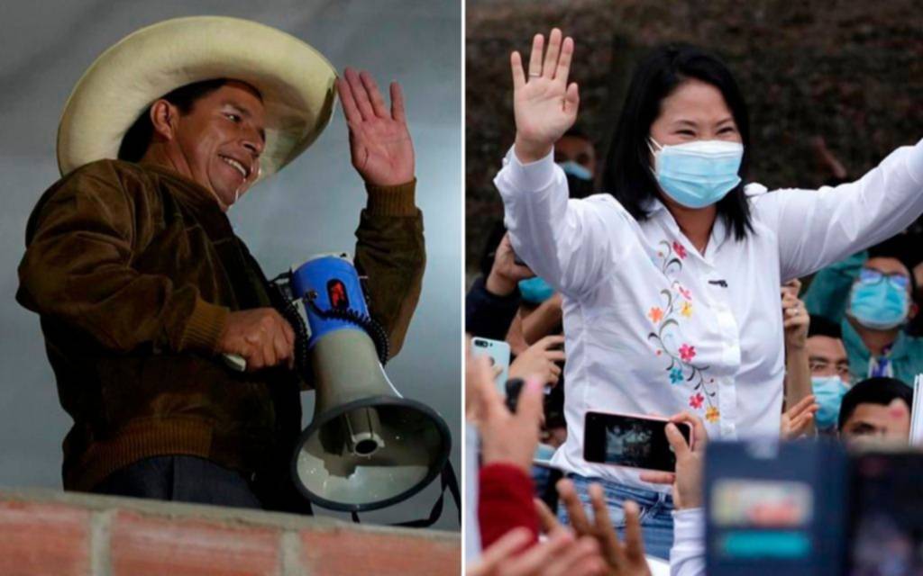 Keiko Fujimori y Pedro Castillo, en un virtual empate técnico en Perú