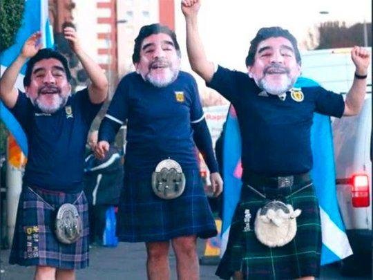 Hinchas de Escocia le rindieron homenaje a Maradona en la Eurocopa