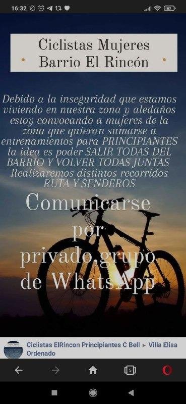 En el Rincón, por los robos, las ciclistas decidieron salir juntas