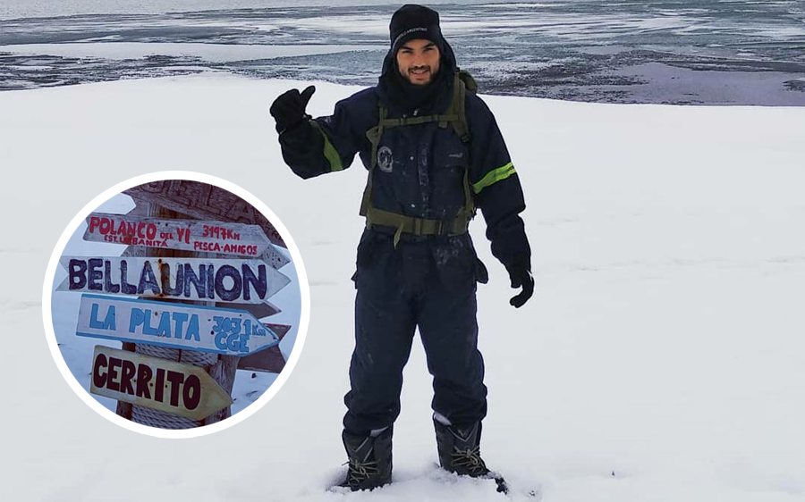 El platense que dejó la huella de la ciudad y su amado Lobo en la Antártida: "La Plata CGE"