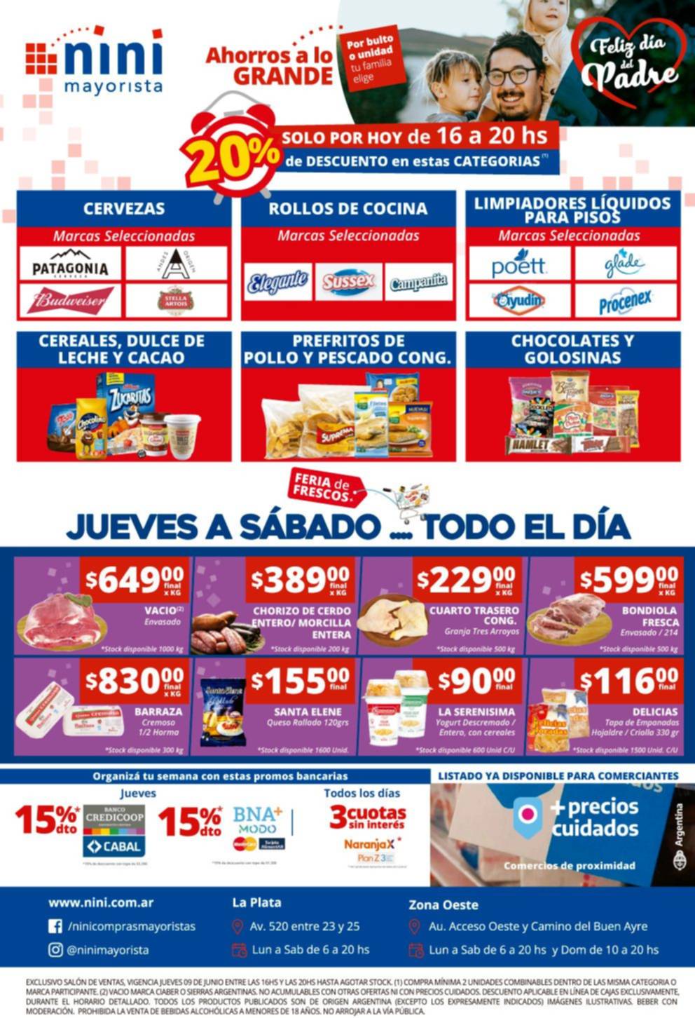 Solo por hoy, 20% de ahorro en productos seleccionados