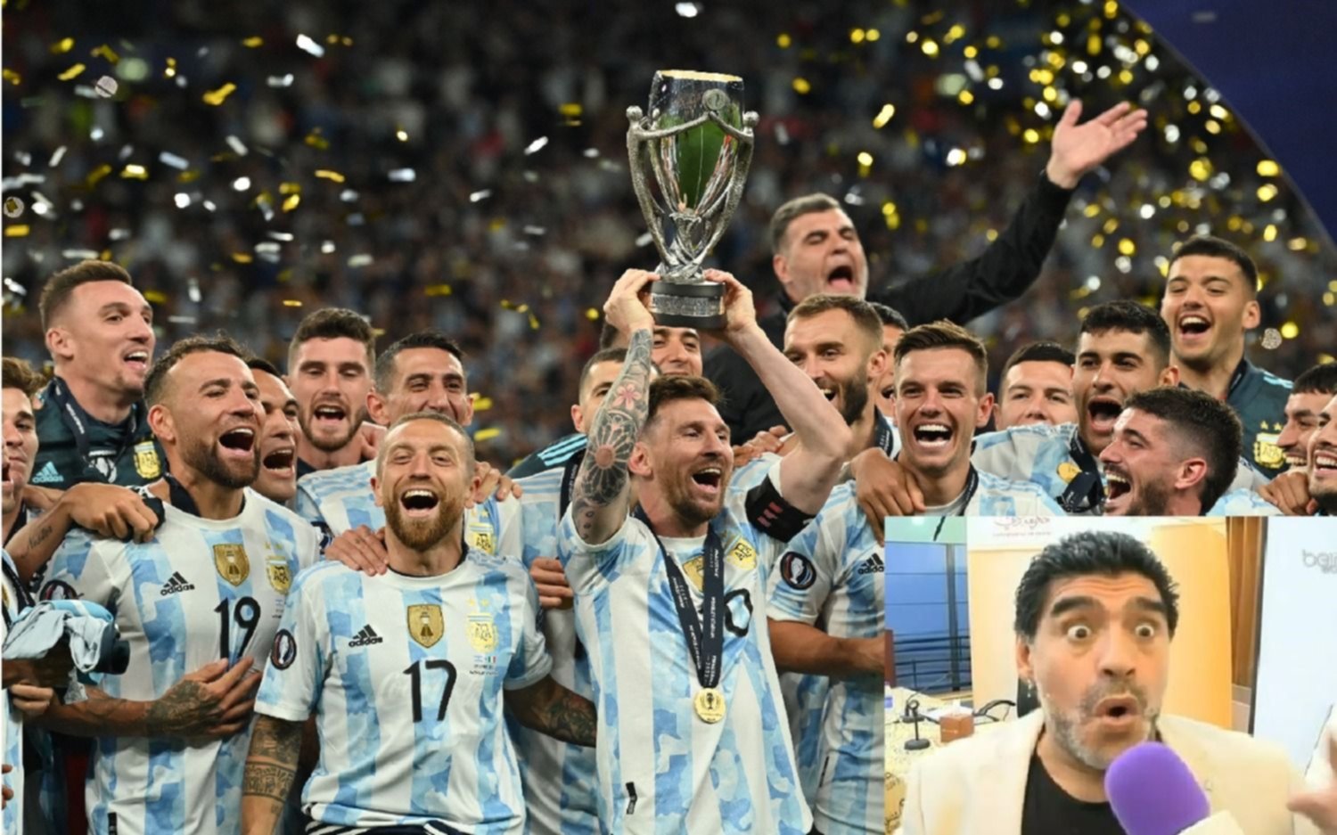 "¡Fua, el Diego!": la foto viral de la Finalissima de Wembley