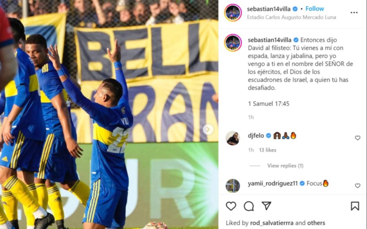 La cita de la Biblia que posteó Villa después del partido con Ferro