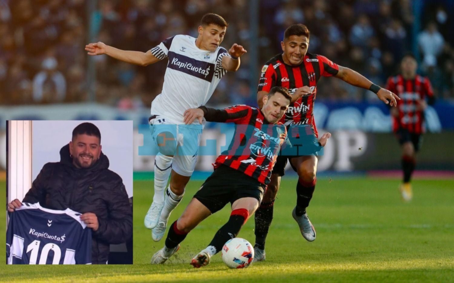 Diego Maradona Jr estuvo presente en el Bosque y recibió una camiseta del Lobo