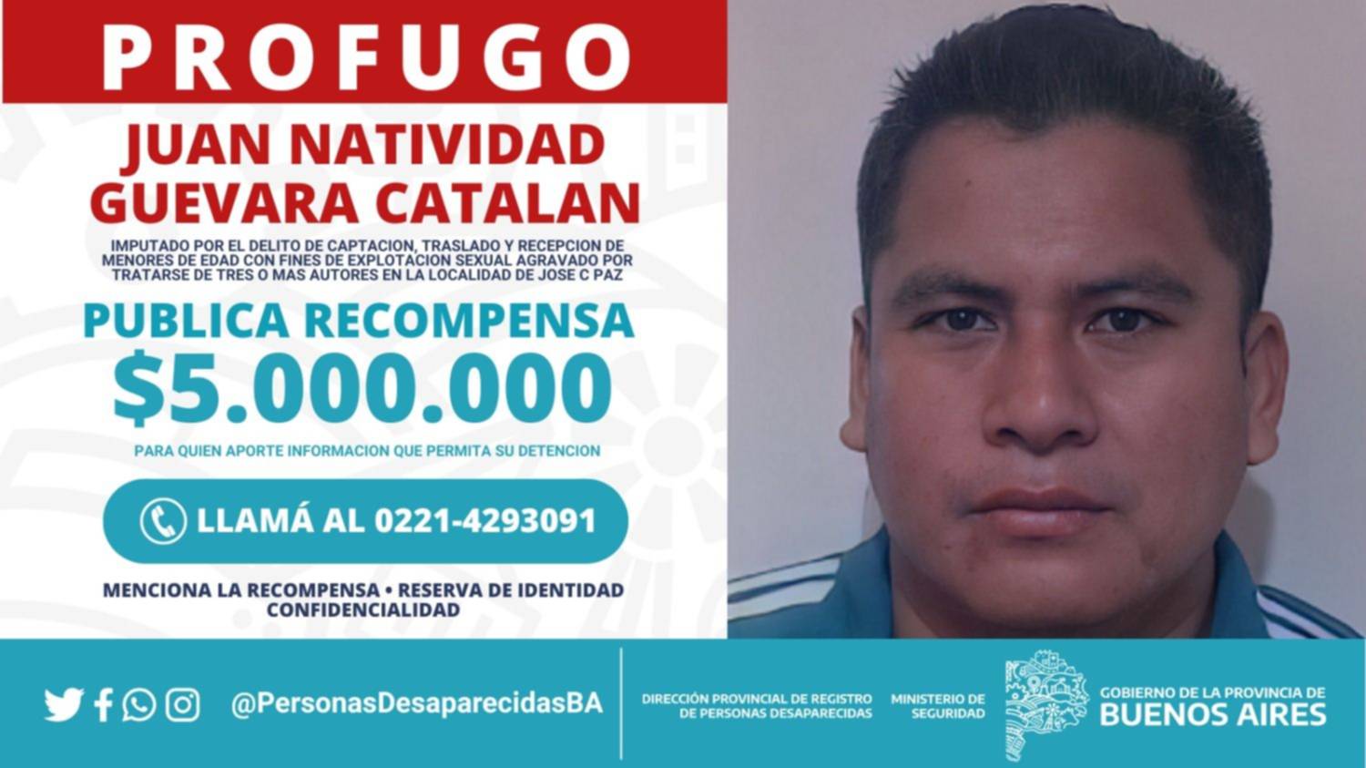 Ofrecen una recompensa millonaria por datos de un acusado por explotación sexual infantil