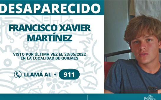 Buscan joven desaparecido en Quilmes