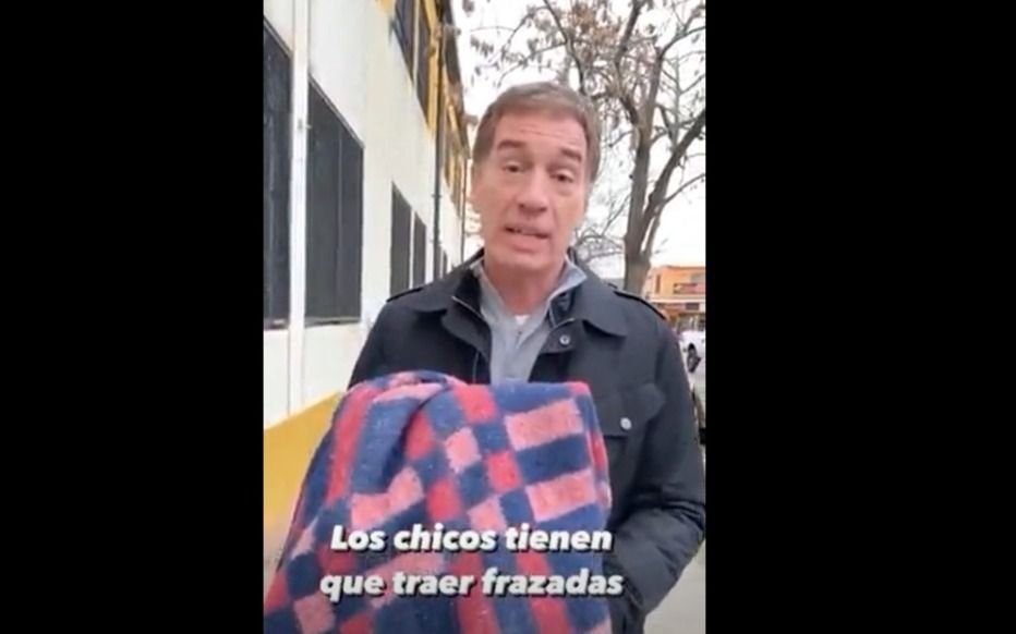 Santilli hizo video repartiendo frazadas y estufas en Quilmes
