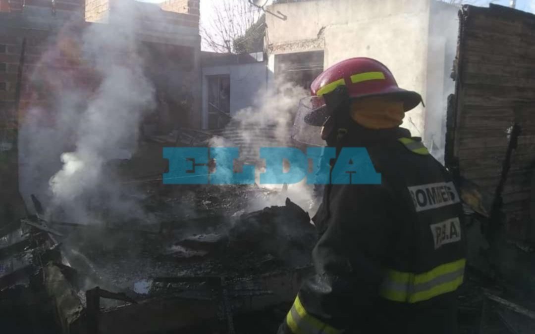 Dos incendios arrasaron con dos casas en La Plata y bomberos salvaron a un perrito reanimándolo