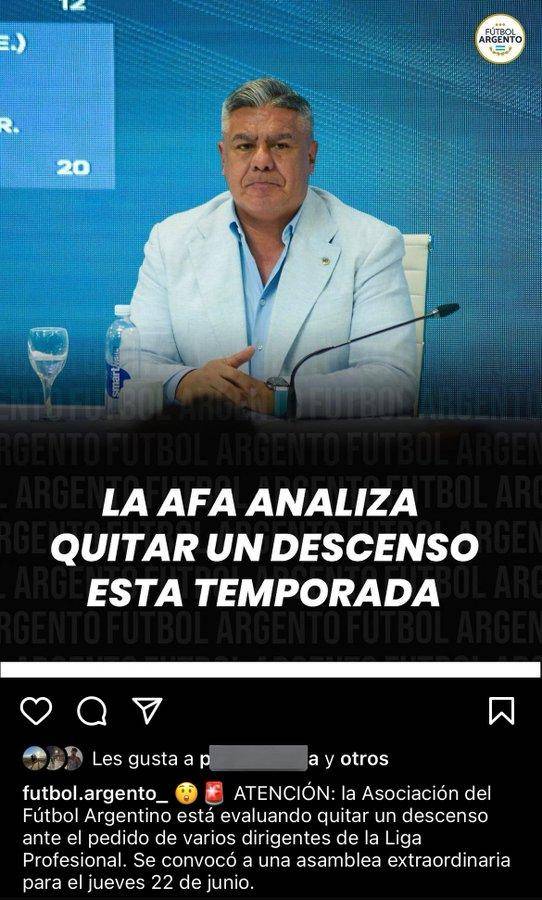 Bombazo: la AFA analiza la posibilidad de suspender un descenso en la Liga Profesional