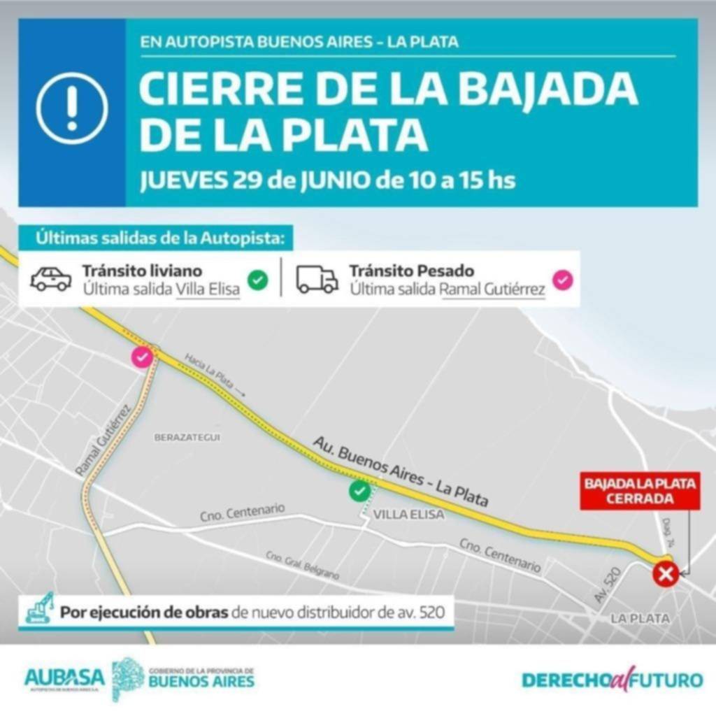 Quedó liberado el tránsito en la Autopista tras la jornada de obras por el empalme con la 520