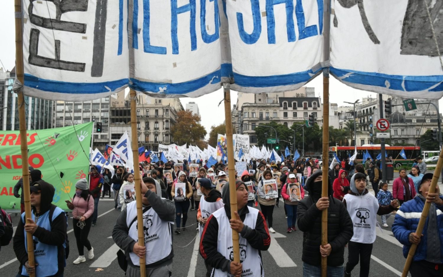 El centro porteño está bloqueado por la marcha contra la reforma constitucional en Jujuy