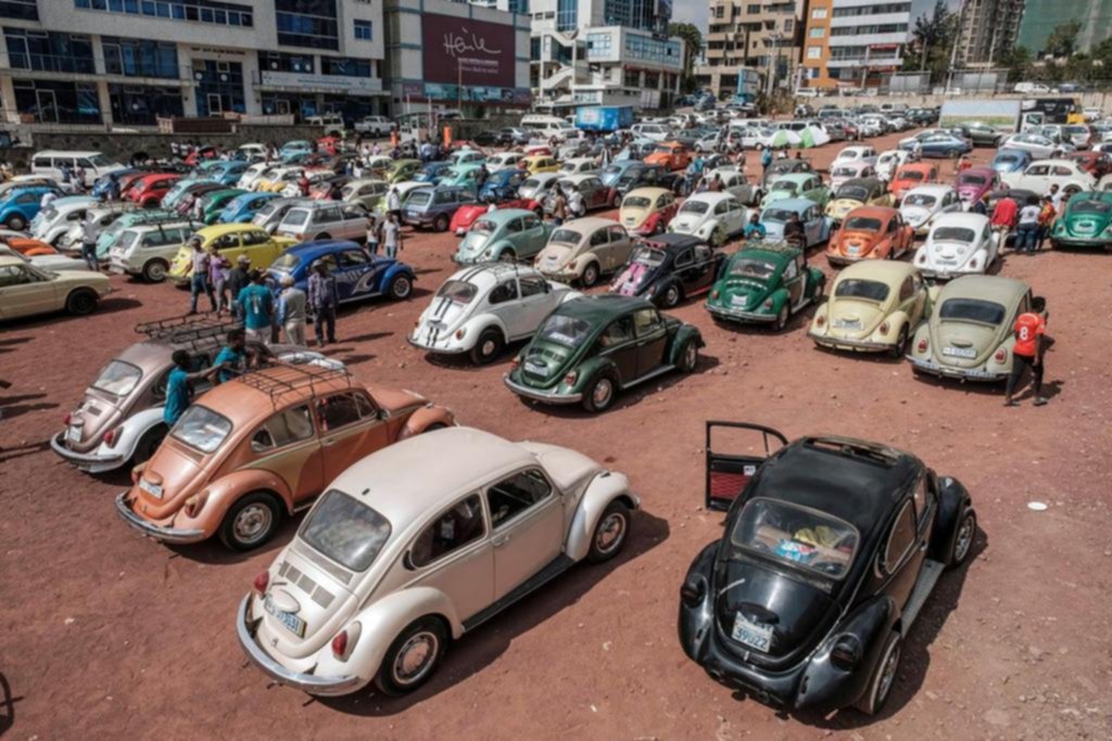 Los fanáticos del tradicional Escarabajo de VW, de festejo