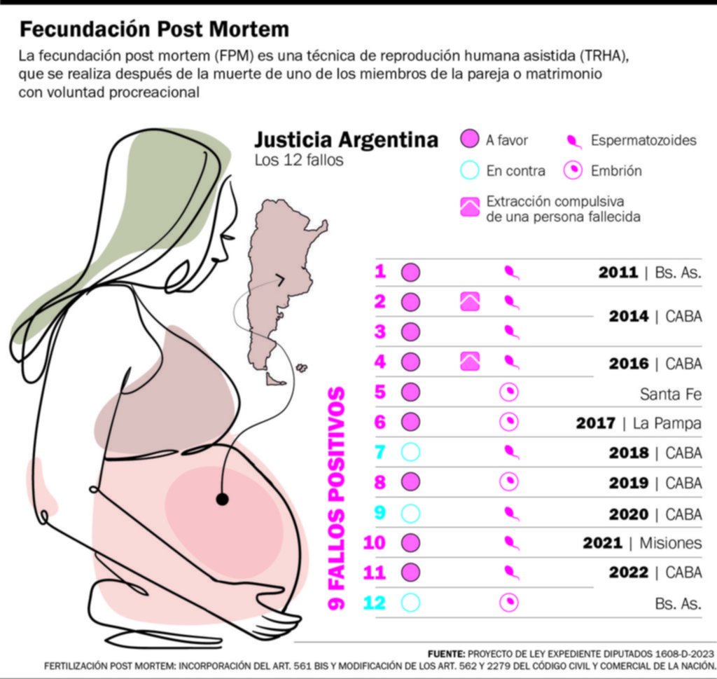 Fecundación post mortem: nueve fallos la autorizaron en el país