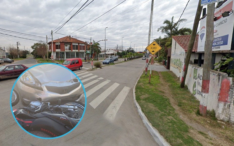Un auto y una moto protagonizaron un accidente en un transitado cruce de La Plata