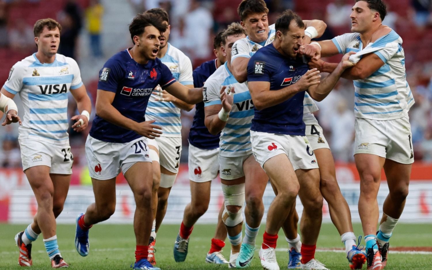 Francia frustró a Los Pumas 7 y festejó en la gran final de Madrid