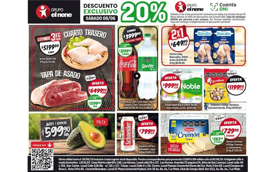Atención: estas son las ofertas de El Nene este fin de semana + 20% de descuento con Cuenta DNI